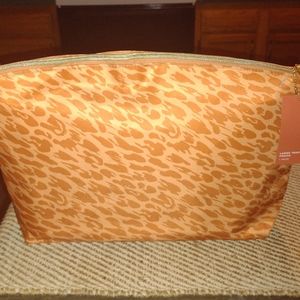NWT Sonia Kashuk Zippered Animal Print Cosmetic Travel Bag Tote Pouch 14"x9" NEW